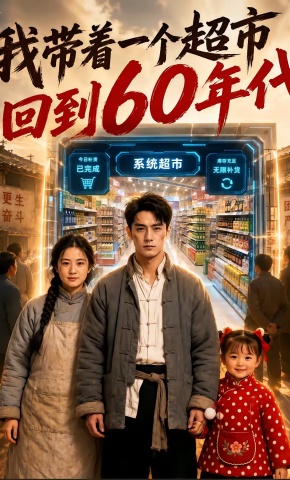短剧《我带着一个超市回到60年代》海报