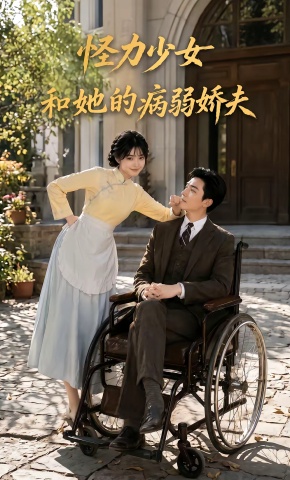 短剧《怪力少女和她的病弱娇夫》海报