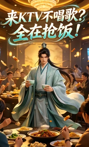 短剧《来KTV不唱歌？全在抢饭！》海报