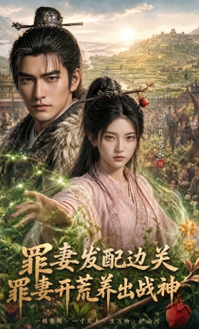 短剧《罪妻发配边关，罪妻开荒养出战神》海报