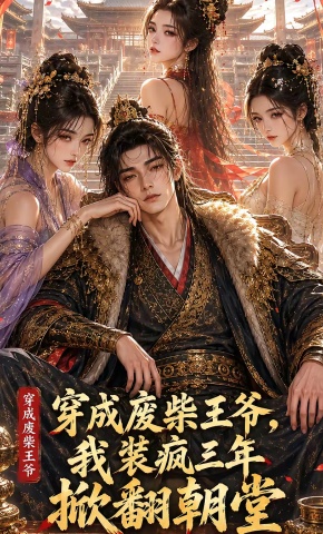 短剧《穿成废柴王爷，我装疯三年掀翻朝堂》海报