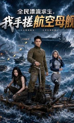 短剧《全民漂流求生，我手搓航空母舰》海报