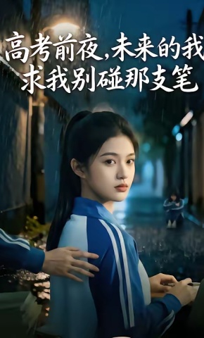 短剧《高考前夜，未来的我求我别碰那支笔》海报