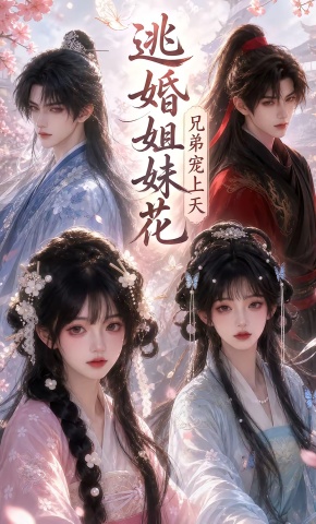 短剧《逃婚姐妹花，兄弟宠上天》海报
