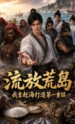 短剧《流放荒岛？我靠赶海打造第一重镇》海报