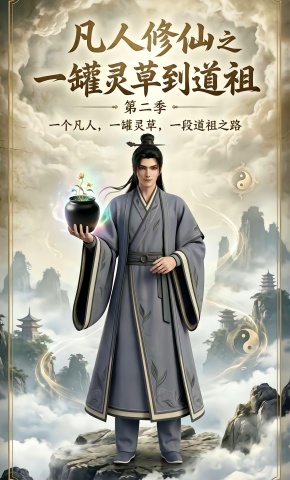 短剧《凡人修仙之一罐灵草到道祖第二季》海报