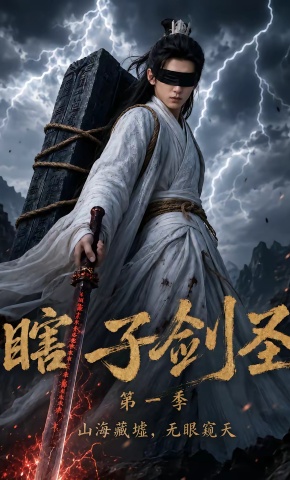 短剧《瞎子剑圣第一季，山海藏墟，无眼窥天》海报