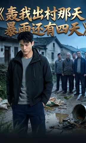 短剧《轰我出村那天，暴雨还有四天》海报