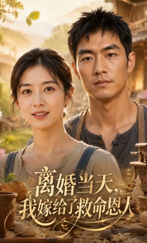 短剧《离婚当天，我嫁给了救命恩人》海报