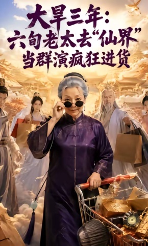 短剧《大旱三年：六旬老太去仙界当群演疯狂进货》海报
