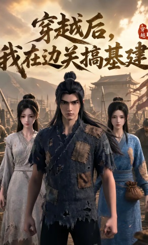 短剧《穿越后，我在边关搞基建》海报
