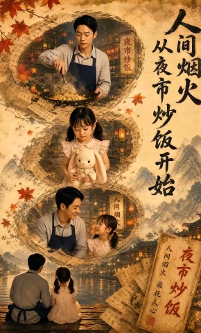 短剧《人间烟火，从夜市炒饭开始》海报