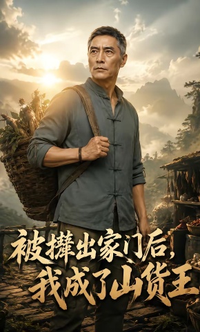 短剧《被撵出家门后，我成了山货王》海报