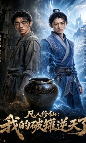 短剧《凡人修仙：我的破罐逆天了》海报