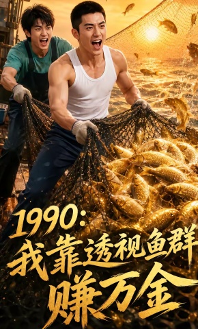 短剧《1990：我靠透视鱼群赚万金》海报