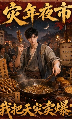 短剧《灾年夜市：我把天灾卖爆了》海报