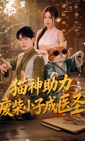 短剧《猫神助力，废柴小子成医圣》海报