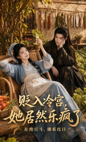 短剧《贬入冷宫，她居然乐疯了》海报