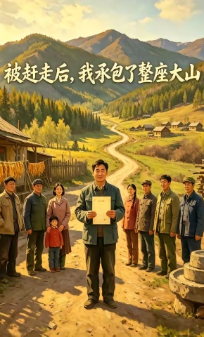 短剧《被赶走后，我承包了整座大山》海报