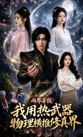 短剧《两界穿梭：我用热武器物理横推修真界》海报