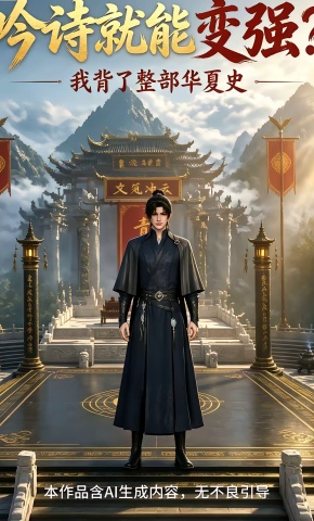 短剧《吟诗就能变强？我背了整部华夏史》海报