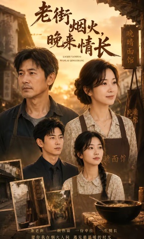 短剧《老街烟火，晚来情长》海报