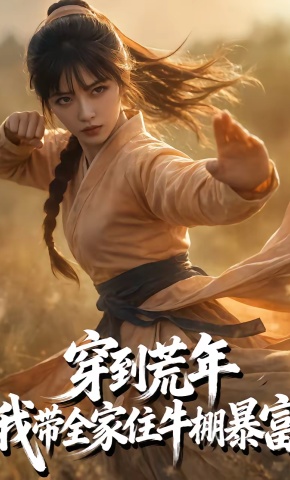 短剧《穿到荒年，我带全家住牛棚暴富》海报