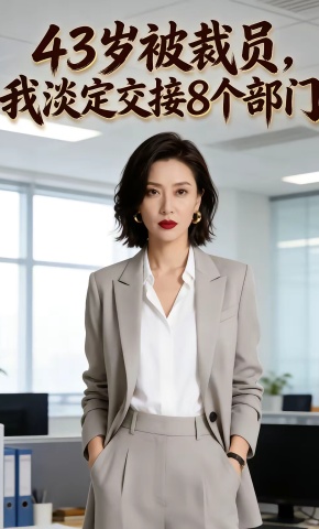 短剧《43岁被裁员，我淡定交接8个部门》海报
