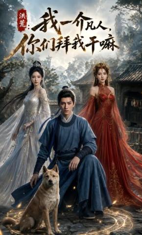 短剧《洪荒：我一介凡人，你们拜我干嘛》海报