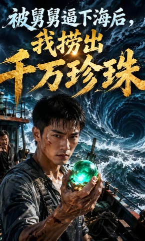 短剧《被舅舅逼下海后，我捞出千万珍珠》海报