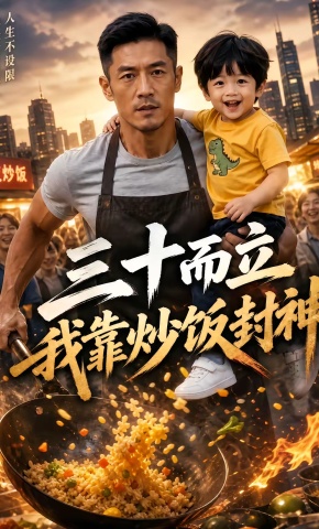 短剧《三十而立，我靠炒饭封神》海报
