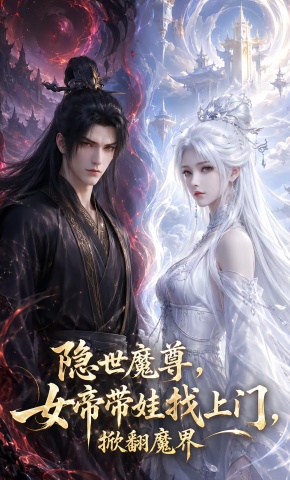 短剧《隐世魔尊，女帝带娃找上门，掀翻魔界》海报