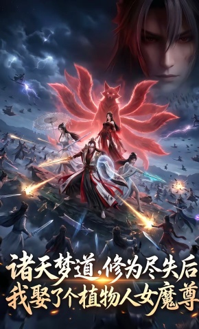 短剧《诸天梦道，修为尽失后我娶了个植物人女魔尊》海报