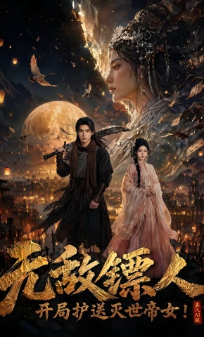 短剧《无敌镖人，开局护送灭世帝女！真人AI版》海报