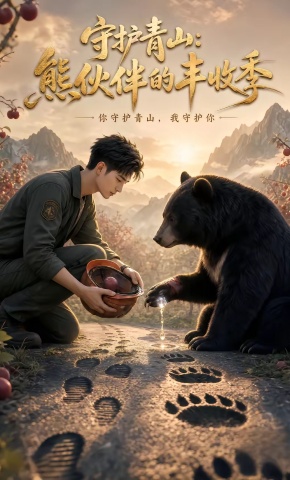 短剧《守护青山：熊伙伴的丰收季》海报