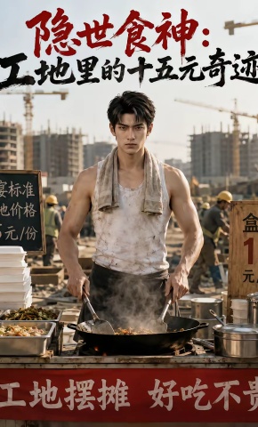 短剧《隐世食神：工地里的十五元奇迹》海报