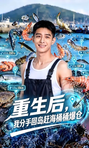 短剧《重生后，我分手回岛赶海桶桶爆仓》海报