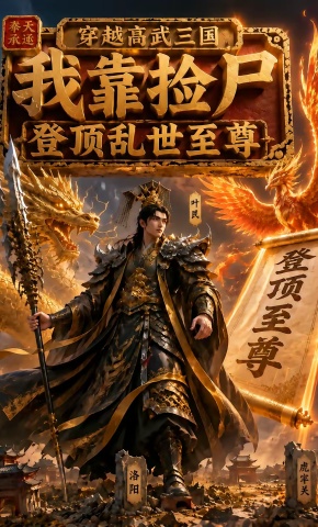 短剧《穿越高武三国，我靠捡尸登顶乱世至尊》海报