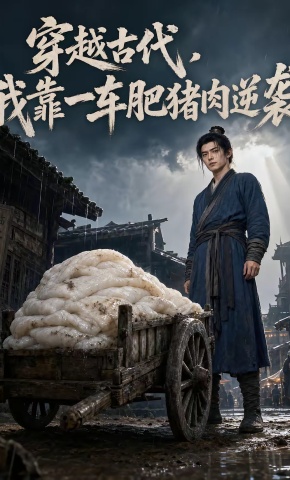 短剧《穿越古代，我靠一车肥猪肉逆袭》海报