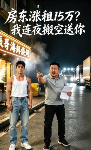 短剧《房东涨租15万？我连夜搬空送你》海报