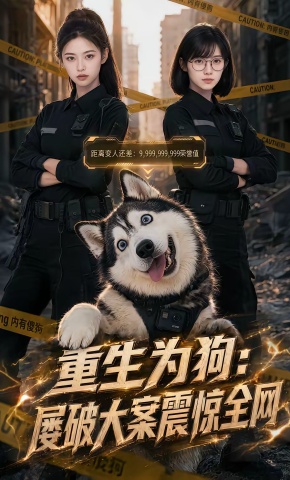 短剧《重生为狗：屡破大案震惊全网》海报