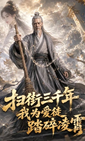 短剧《扫街三千年，我为爱徒踏碎凌霄》海报