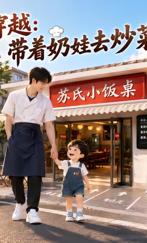 短剧《穿越：带着奶娃去炒菜》海报