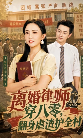 短剧《离婚律师穿八零，翻身虐渣护全村》海报