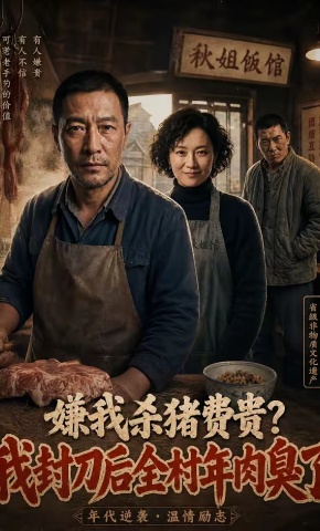短剧《嫌我杀猪费贵，我封刀后全村年肉臭了》海报