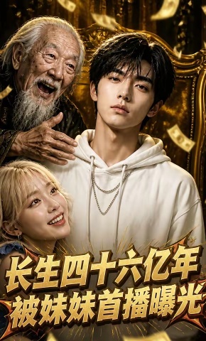 短剧《长生四十六亿年，被妹妹首播曝光》海报