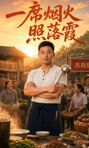 短剧《一席烟火照落霞》海报