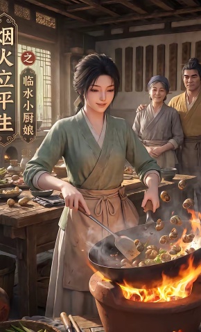 短剧《烟火立平生之临水小厨娘》海报