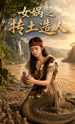 短剧《女娲之抟土造人》海报