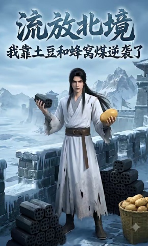 短剧《流放北境，我靠土豆和蜂窝煤逆袭了》海报
